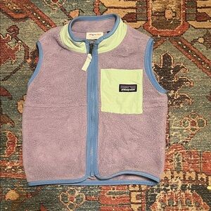 Patagonia Kids Fleece Vest in Lavender and Mint